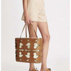 NWT Tory Burch Ella Cutout Logo Large Classic Cuoio Tote - $798 Brown Purse Bag